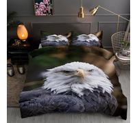 Funda Nordica Cama 150 de 3 Piezas áGuila Juego de Ropa de Cama 110gsm Microfibra con Cremallera Rapaz Funda EdredóN 240x220 cm con 1 Funda de Almohada 50x75cm