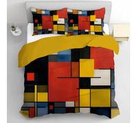 Funda Nordica Cama 150 Geometría Abstracta Microfibra 3D Funda Edredon 240 x 220 cm Arte Moderno Ligero Transpirable Ropa de Cama con Cremallera y 2 Fundas de Almohada c-593