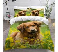 Funda Nordica Cama 150 Golden Retriever Juego de Cama para Adultos con Cierre Cremallera, Suave Impreso en 3D Microfibra Funda Nórdica 240x220cm + 2 Fundas de Almohada 50x75cm