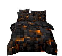 Funda Nordica Cama 150 Naranja Negro Colchas de Verano Duvet Cover