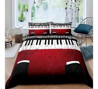 Funda Nordica Cama 150 Nota Musical Microfibra 3D Funda Edredon 240 x 220 cm Teclas de Piano Ligero Transpirable Ropa de Cama con Cremallera y 2 Fundas de Almohada b-2007