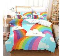 Funda Nordica Cama 150 Nube arcoíris Funda Edredon 220x240 para Niños Adultos con Cremallera cómodo Transpirable Microfibra Fundas Nordica 220x240 cm + 2 Fundas de Almohada 50x75 cm 512W10Q2585