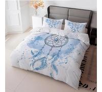 Funda Nordica Cama 150 Plumas, Juego de Ropa de Cama AtrapasueñOs Funda de Edredón Microfibra con Cremallera, Reversible Suave Funda Nórdica 220x240 cm y Funda de Almohada 50x75 cm