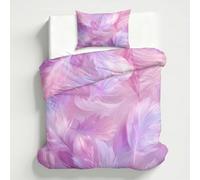 Funda Nordica Cama 150 Plumas, Juego de Ropa de Cama Rosa VioláCeo Funda de Edredón Microfibra con Cremallera, Reversible Suave Funda Nórdica 220x240 cm y Funda de Almohada 50x75 cm