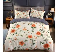 Funda nórdica Cama 150 raíz de Loto Rosa Funda edredón 220x240 cm con Cremallera de Microfibra Suave Abeja Flor Juego de Ropa de Cama 3 Piezas