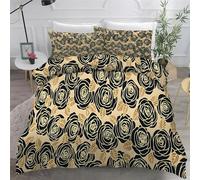 Funda Nordica Cama 150 Retro, Juego de Ropa de Cama Rosa Negra Funda de Edredón Microfibra con Cremallera, Reversible Suave Funda Nórdica 220x240 cm y Funda de Almohada 50x75 cm