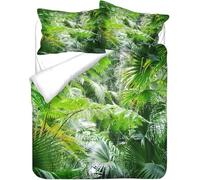 Funda Nordica Cama 150 Tropicales 3D Funda Edredón 240x220 cm Selva y 2 Fundas de Almohada 50x75cm con Cremallera, Juego de Ropa de Cama 3 Piezas de Microfibra Hipoalergénica C-706