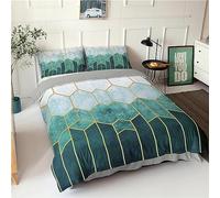 Funda Nordica Cama 150 Turquesa Dorada Fundas Nordicas Cama 150 Microfibra Suave y Cómoda Colchas Cama 150 con Cremallera Colcha Cama 150 Incluir 2 Funda Almohada (50x75cm)