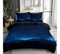Funda Nordica Cama 150 Vista del Cielo Estrellado, Ropa de Cama Reversible Cielo Nocturno 3D Microfibra Funda Edredon 230x220 cm y 2 Fundas de Almohada con Cremallera 3 Piezas 2150-ABC