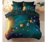 Funda Nórdica Cama 160 con Cremallera, Elegante Universo Sistema Solar Planeta Transpirable Microfibra Funda Nordica (Multicolor), 3 Piezas - 1 Funda Edredón 240 x 220 cm + 2 Fundas de Almohada