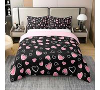 Funda Nordica Cama 180-260x240 cm Amor Fundas de Edredón de Matrimonio Microfibra Adultos, Juego de Ropa de Cama con Cremallera y 2 Fundas de Almohadas 50x75cm