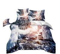 Funda Nordica Cama 180 Abstracto Blanca Azul Colchas de Verano Duvet Cover