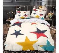 Funda Nordica Cama 180 Adultos Estrellas 3D Ropa de Cama 260x240 Funda Nórdica 3 Piezas Pintura Funda de Edredon de Suave con Cremallera y 2 Fundas de Almohada D.1350