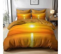 Funda Nordica Cama 180 Atardecer, Ropa de Cama Reversible Océano 3D Microfibra Funda Edredon 260x240 cm y 2 Fundas de Almohada con Cremallera 3 Piezas 2096-ABC
