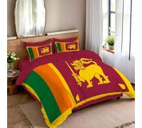 Funda Nórdica Cama 180 Bandera De Sri Lanka 3 Piezas Juego de Funda Edredon Cultura Tradicional Juego de Ropa de Cama Suave y Transpirable con 2 Fundas de Almohada, 260x240cm, Granate