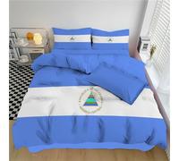 Funda Nórdica Cama 180 Bandera Nicaragua Funda Nordica 260 X 240 Cm, Patriotas Juego De Cama Estampado 3D con Fundas Nórdica Microfibra Suave con Cremallera Y 2 Fundas De Almohada 50X75 Cm
