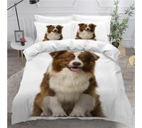Funda Nórdica Cama 180 Border Collie Microfibra Suave Ropa de Cama 3 Piezas Fundas Nordicas 3D Animales Domésticos Adorables Funda Edredon 240x260 cm y 2 Fundas de Almohada 50x75 cm g.1938