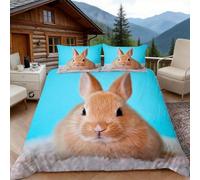 Funda Nordica Cama 180 Conejo 3D Fundas Nordicas Animales Bonitos 3pcs Ropa de Cama Microfibra Suave Funda Nórdica 260x240 y 2 Funda de Almohada 50x80 cm