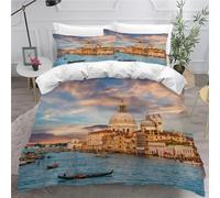 Funda Nordica Cama 180 Edificios Urbanos Microfibra Suave 3D Funda Nórdica 260x240 OcéAno y Cielo Ropa de Cama con Cremallera Fundas Edredón con 2 Fundas Almohada b-475