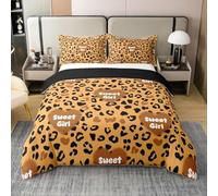 Funda Nordica Cama 180 Estampado de Leopardo Amarillo 3D Microfibra Suave Ropa de Cama Estampado de Guepardo 3 Pezzi Include 1 Fundas de Edredón 240x260 cm y 2 Fundas de Almohada 50x75cm C-2658