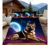 Funda Nordica Cama 180 Estampado de Pastor Alemán 3D Fundas Nordicas Animales Bonitos 3pcs Ropa de Cama Microfibra Suave Funda Nórdica 260x240 y 2 Funda de Almohada 50x80 cm