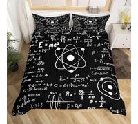 Funda Nordica Cama 180 Fórmulas Matemáticas 3D Ropa de Cama Cálculos de álgebra Geométrica Suave Microfibra Funda Nórdica 240x260 cm con Cremallera y 2 Funda De Almohada 50x75 cm d.725