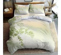 Funda Nordica Cama 180 Fresco, Funda Nordica 240x260 Ramas Y Hojas De Plantas, Fundas Edredon y 2 Fundas de Almohada 50x75 cm, Juego de Cama de Microfibra Cepillada Suave b2652