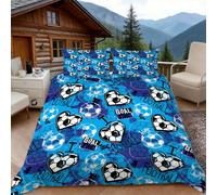 Funda Nordica Cama 180 Futbol 3D Fundas Nordicas Dibujos Animados 3pcs Ropa de Cama Microfibra Suave Funda Nórdica 260x240 y 2 Funda de Almohada 50x80 cm
