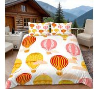 Funda Nordica Cama 180 Globos Aerostáticos 3D Fundas Nordicas Multicolor 3pcs Ropa de Cama Microfibra Suave Funda Nórdica 260x240 y 2 Funda de Almohada 50x80 cm