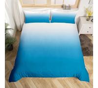 Funda Nordica Cama 180 Gradiente Azul, Ropa de Cama 240x260 Arte Moderno de Microfibra de Impresos 3D Funda Edredon 260x240 cm y 2 Funda de Almohada 50x75 cm 7113-K