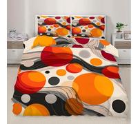 Funda Nordica Cama 180 LíNeas Funda de Edredón CíRculo Juego de Ropa de Cama Microfibra con Cremallera, Reversible Suave Funda Nórdica 260x240 cm y 2 Funda de Almohada 50x75 cm