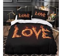 Funda Nordica Cama 180 Llama Impresión 3D Ropa de Cama Amor Romántico Suave Microfibra Funda de Edredón 240x260 cm con Cremallera y 2 Fundas De Almohada 50x75 cm n.2459