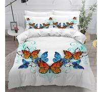 Funda Nordica Cama 180 Mariposa 3D Imprimiendo Juego de Ropa de Cama con Cremallera,1 Funda de Edredón 260x240cm+2 Fundas de Almohada 50x80cm,para Familias y Adult