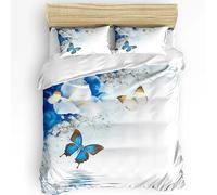 Funda Nordica Cama 180 Mariposa 3D Imprimiendo Juego de Ropa de Cama con Cremallera,1 Funda de Edredón 260x240cm+2 Fundas de Almohada 50x80cm,para Familias y Adult