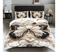 Funda Nordica Cama 180 Mariposa Funda Nordica 260x240 Flores Conjuntos de Cama Estampado 3D con Cremallera Funda Nórdica Microfibra y 2 Funda de Almohada 50x75 cm