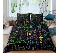 Funda Nordica Cama 180 Matemáticas Funda Nórdica 260x240 Fórmula Matemática Fundas de Edredón Impresión 3D Ropa de Cama Microfibra Transpirable Suave 3 Piezas con 2 Fundas de Almohada C/1374