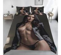 Funda Nórdica Cama 180 Mujer Sensual Funda Nordica 240x260 Chica Sensual Juego de Cama, Funda NóRdica de Microfibra Suave con Cremallera y 2 Fundas de Almohada 50x75 Cm