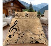 Funda Nordica Cama 180 Nota Musical 3D Fundas Nordicas Creatividad Musical 3pcs Ropa de Cama Microfibra Suave Funda Nórdica 260x240 y 2 Funda de Almohada 50x80 cm