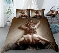 Funda Nordica Cama 180 Pareja Enamorada Funda Edredon Microfibra Suave 3D Juego de Ropa de Cama Estilo Retro Funda Nordica 240x260 y 2 Fundas de Almohada 50x75 cm E-5179