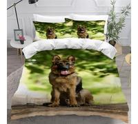 Funda Nordica Cama 180 Pastor Alemán Fundas de Edredon 260x240 Estampado 3D Perro Funda Nórdica Microfibra Animales Juvenil Set Ropa de Cama 3 Piezas a.1691