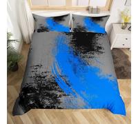 Funda Nordica Cama 180 PatróN Azul GrisáCeo Microfibra Suave 3D Funda Nórdica 260x240 Estilo Retro Ropa de Cama con Cremallera Fundas Edredón con 2 Fundas Almohada b-1855