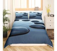 Funda Nordica Cama 180 Piedras Zen Impresión 3D Ropa de Cama Arte de Meditación y Naturaleza Suave Microfibra Funda de Edredón 240x260 cm con Cremallera y 2 Fundas De Almohada 50x75 cm d.1409