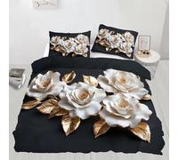 Funda Nordica Cama 180 Relieves Florales Funda Nórdica Edredon Hojas Doradas Fundas Nórdicas 260x240 Microfibra Suave Ropa de Cama con Cremallera y 2 Fundas de Almohada 50x75 E.2876