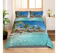 Funda Nordica Cama 180 Resort Funda de edredon OcéAno Tropical 3D Funda Nórdica 260x240 Funda Nordica de Microfibra Suave con Cremallera + 2 Fundas de Almohada 50x75cm e-2106