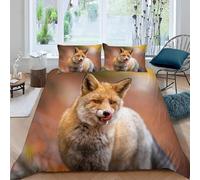 Funda Nordica Cama 180 Zorro Impresión 3D Ropa de Cama Animales Lindos Suave Microfibra Funda de Edredón 240x260 con Cremallera y 2 Fundas De Almohada 50x75 s.599