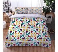 Funda Nórdica Cama 180x220Cm Funda Nordica Cama 105 Patitos De Colores 3D Microfibra Juego De Funda De Edredón, Almohada 50x75Cm con Cremallera, 3 Piezas Suave Juego De Ropa con Estampado