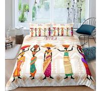 Funda Nordica Cama 80/90 áfrica Fundas de Edredon 135x200 Estampado 3D Patrón Africano Funda Nórdica Microfibra Mujer Africana Infantil Juvenil Set Ropa de Cama 2 Piezas a.3193