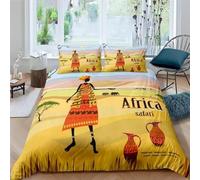 Funda Nordica Cama 80/90 áfrica Fundas de Edredon 135x200 Estampado 3D Patrón Africano Funda Nórdica Microfibra Mujer Africana Infantil Juvenil Set Ropa de Cama 2 Piezas a.2707