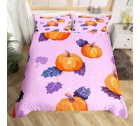 Funda Nórdica Cama 80/90 Calabaza Pintada Impresión 3D Microfibra Suave Ropa de Cama Plantas Funda Edredon 135x200 cm con Cremallera y 2 Fundas de Almohada 50x75 cm i.5450