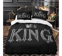 Funda Nordica Cama 80/90 Corona Ropa de Cama 3D Tema de Reyes Microfibra Suave 3 Piezas Include 1 Fundas Nórdica 150x200 cm y 2 Fundas de Almohada 50x75cm C-73